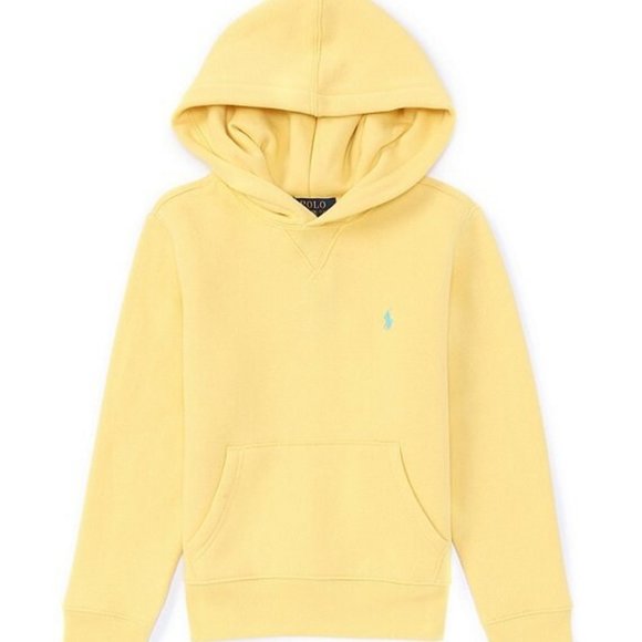 NWT Polo Ralph Lauren Boys Yellow Fleece Pullover Hoodie w/ Blue Pony Pick  Size tourism.sg.gov.lk